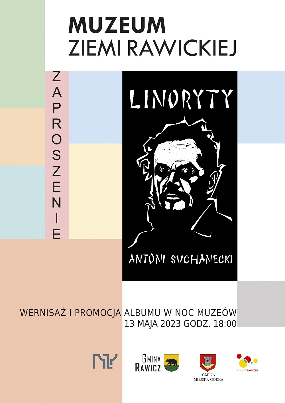 Muzeum Ziemi Rawickiej zaprasza 13 maja 2023 r. o godzinie 18.00 na promocję albumu "Antoni Suchanecki - Linoryty" - połączoną z wernisażem wystawy Autora.